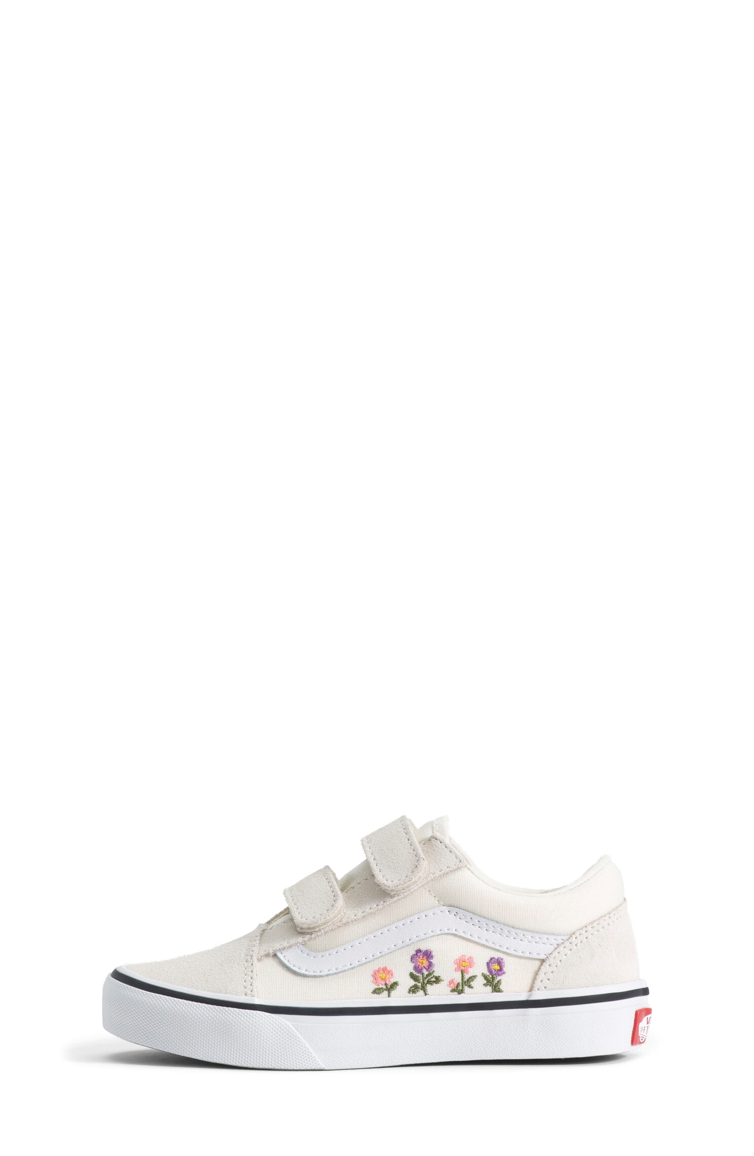 Kids' Old Skool V Sneaker, Alternate, color, FLORAL EMBROIDERY MARSHMALLOW