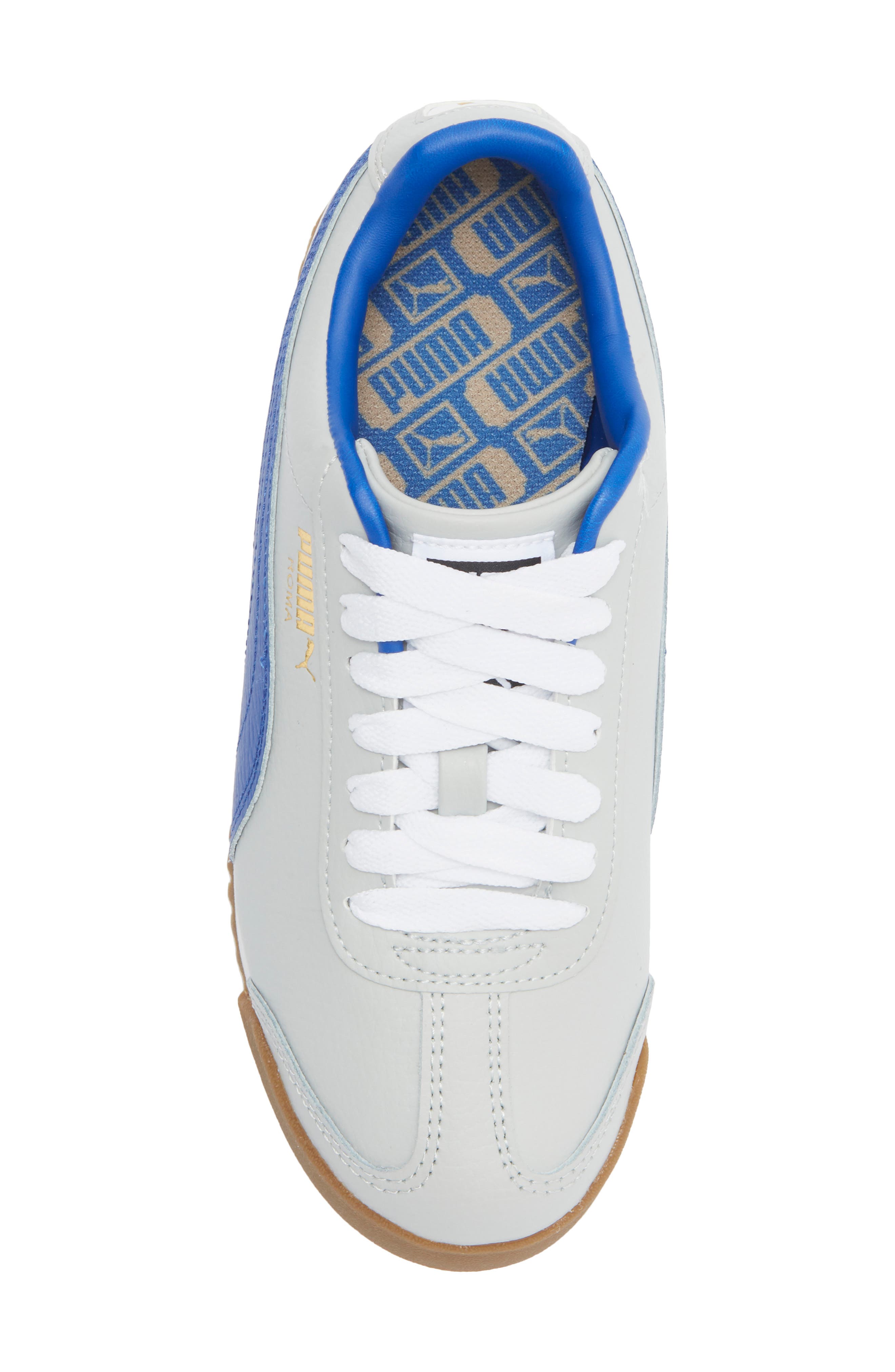 PUMA Kids' Roma 24 Standard Jr Sneaker, Alternate, color, Cool Light Gray/ Vivid Blue
