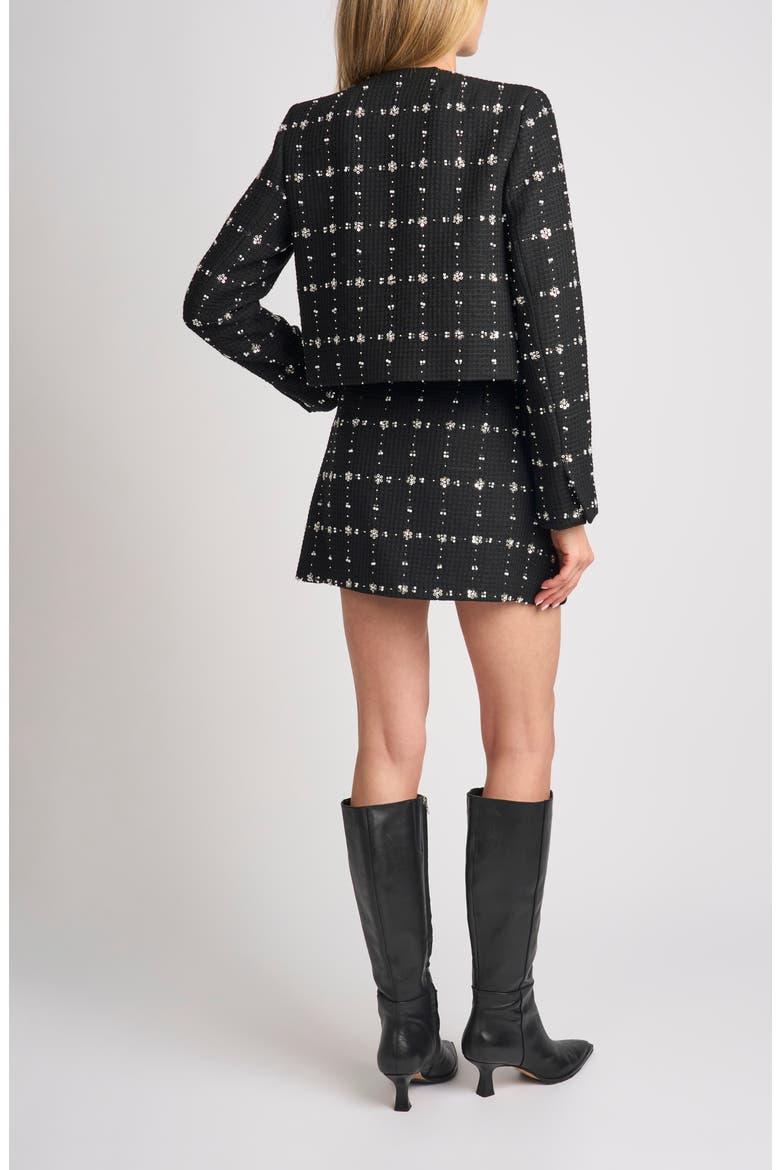 Noelle Sequin Short Jacket, Alternate, color, RICH BLACK