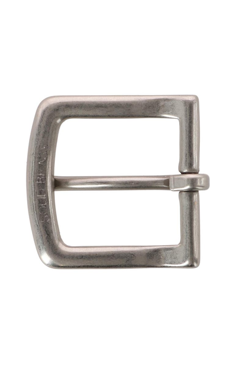Trafalgar 32mm Soft Edged Solid Brass Brushed Nickel Single Prong Buckle, Alternate, color, Silver