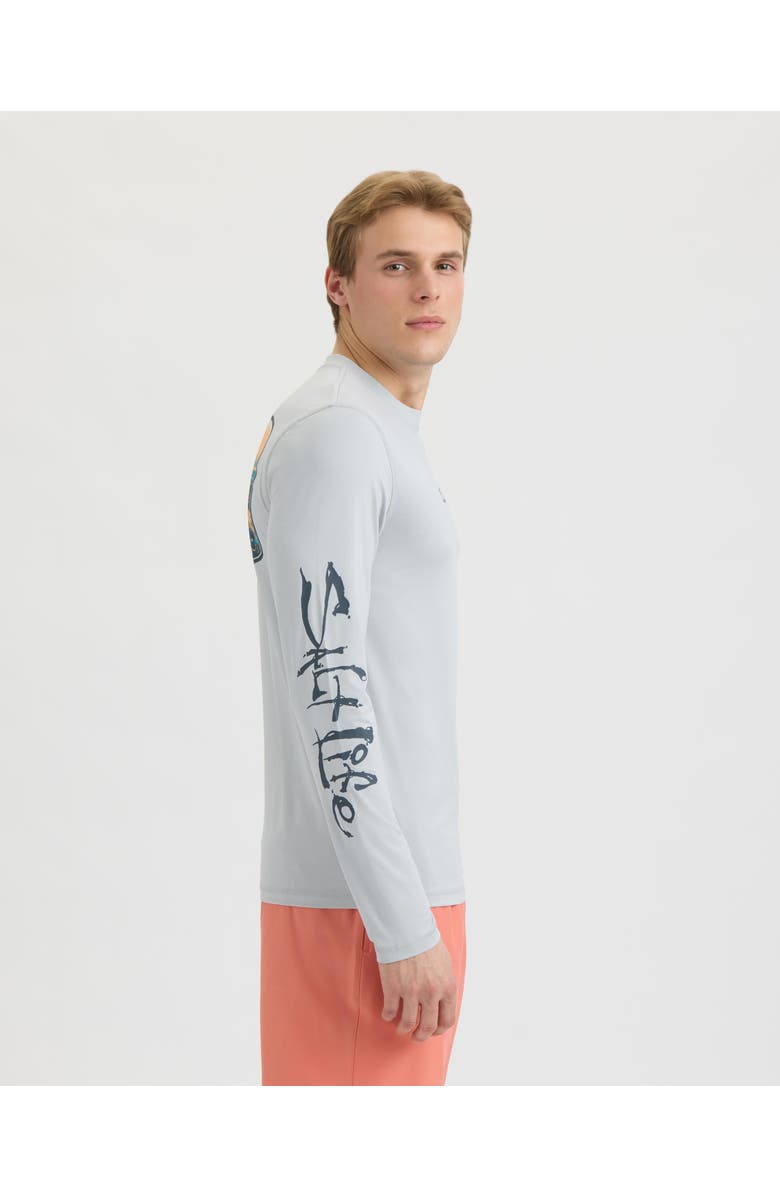 Salt Life Liquid Depth Badge Long Sleeve SLX Performance Tee, Alternate, color, Mist Grey Heather