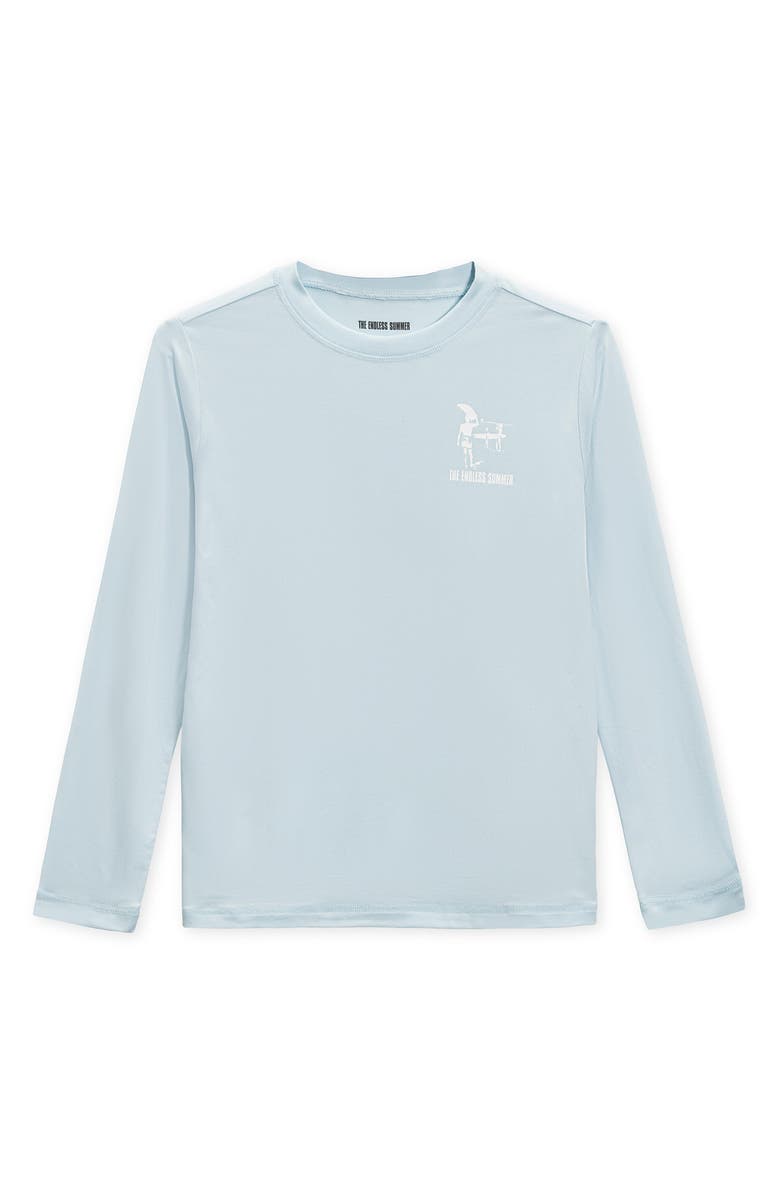 THE ENDLESS SUMMER Kids' Long Sleeve UPF 50+ Rashguard, Main, color, Light Blue