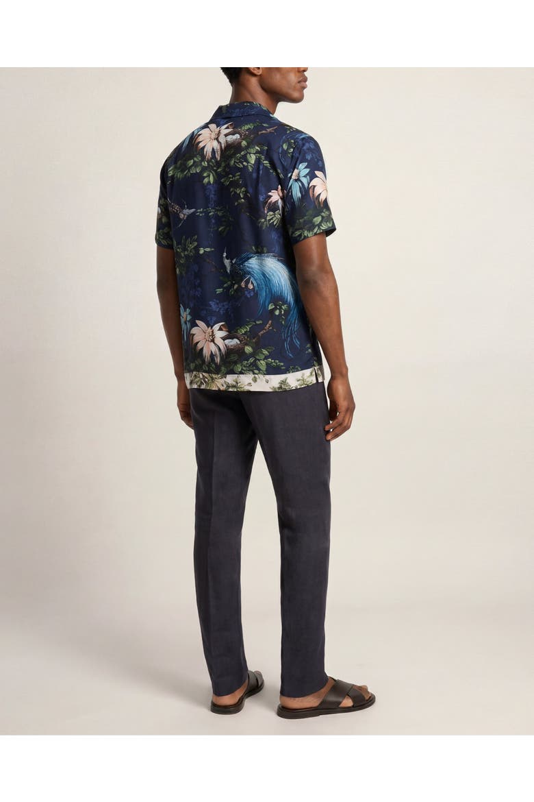 Maitan Relaxed Fit Short Sleeve Silk Blend Shirt, Alternate, color, NIGHT IRIS