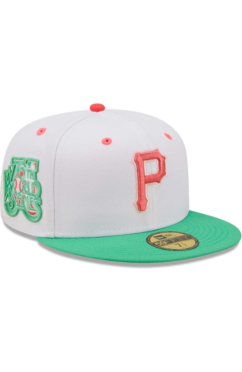 New Era Men's New Era White/Green Pittsburgh Pirates 76th World Series Watermelon Lolli 59FIFTY Fitted Hat, Alternate, color, 
