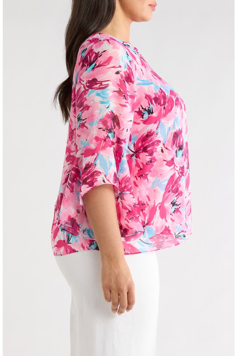 Floral Print Ruffle Top, Alternate, color, LILY WHITE MULTI