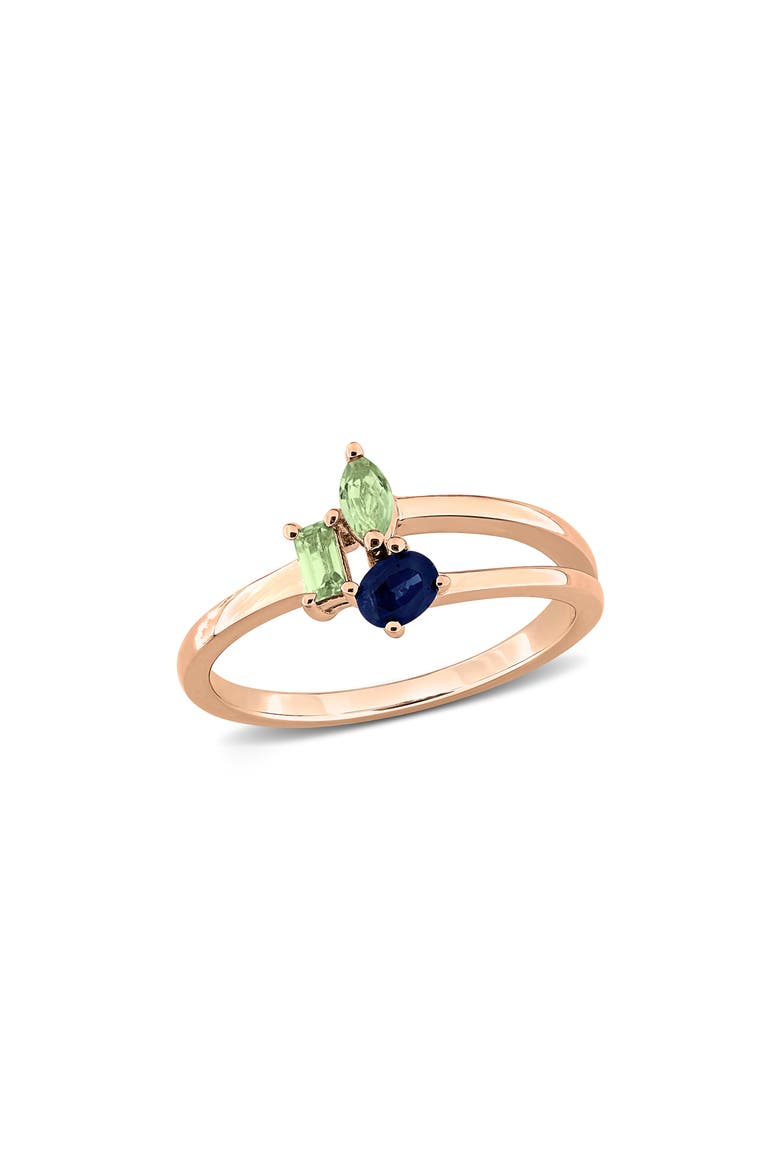 Rose Gold Plated Multi-Shaped Sapphire Ring, Main, color, MULTICOLOR