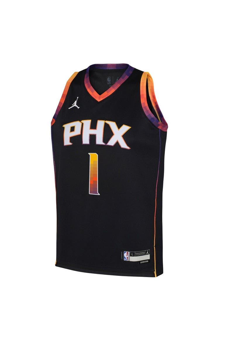 Youth Jordan Brand Devin Booker Black Phoenix Suns Swingman Jersey - Statement Edition, Alternate, color, Black