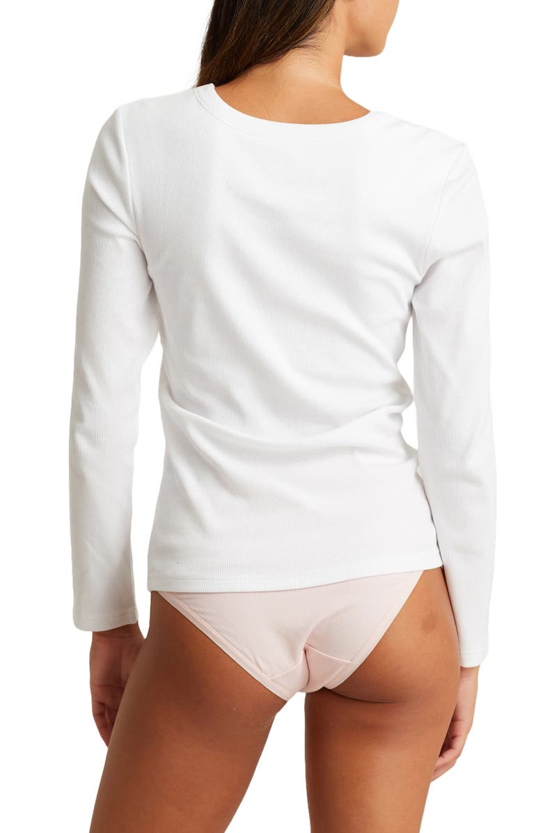 Papinelle Milla Rib Pajama T-Shirt, Alternate, color, White