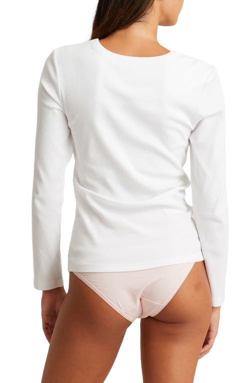 Shop Papinelle Milla Rib Pajama T-shirt In White