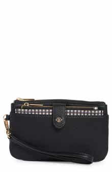 Faux Leather Wristlet with Card Case