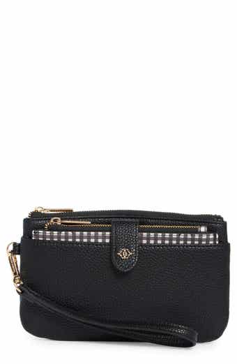 Faux Leather Wristlet with Card Case