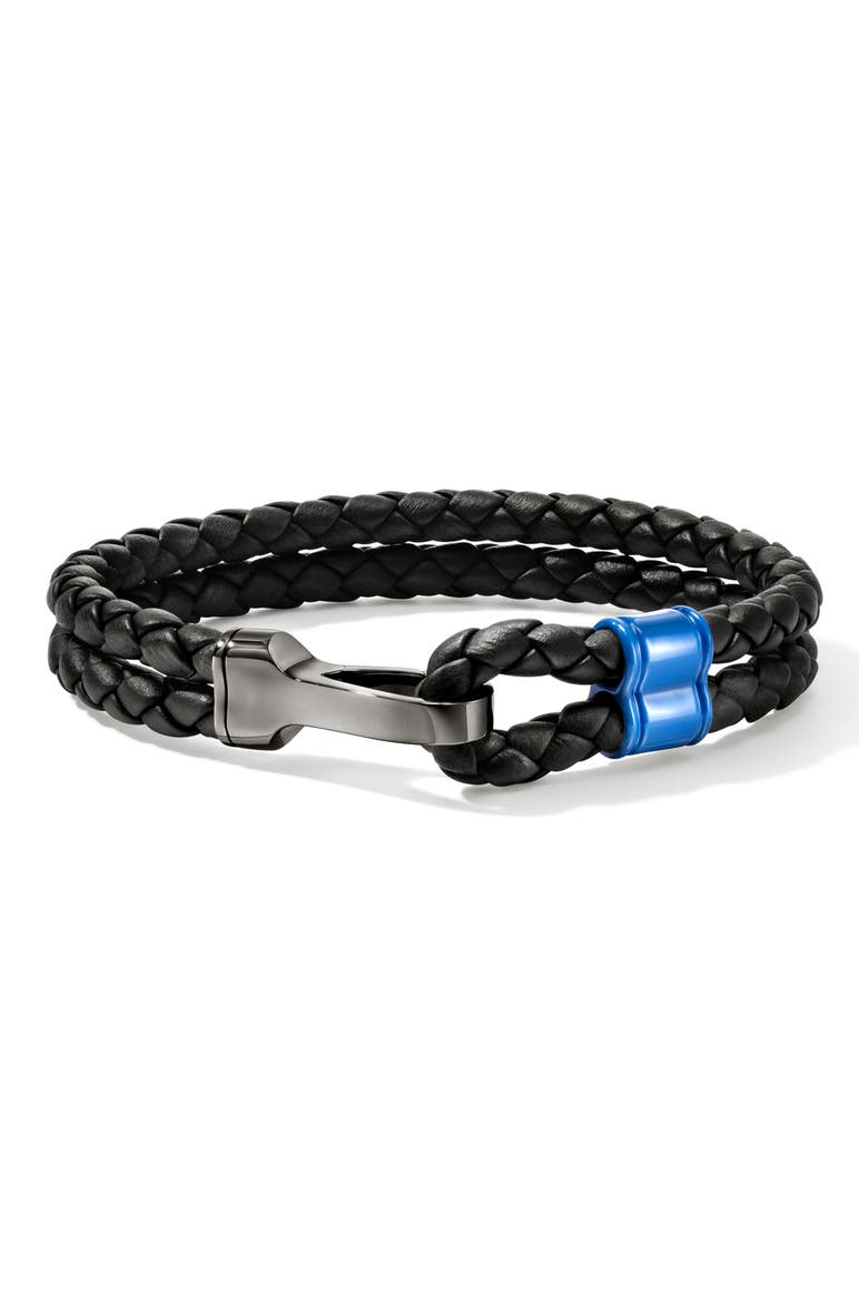 Double Layer Bracelet, Main, color, DARK SILVER/ BLACK