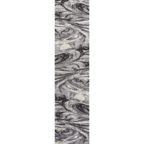 Jonathan Y Viscon Abstract Marble Contemporary Area Rug In Light Gray/black