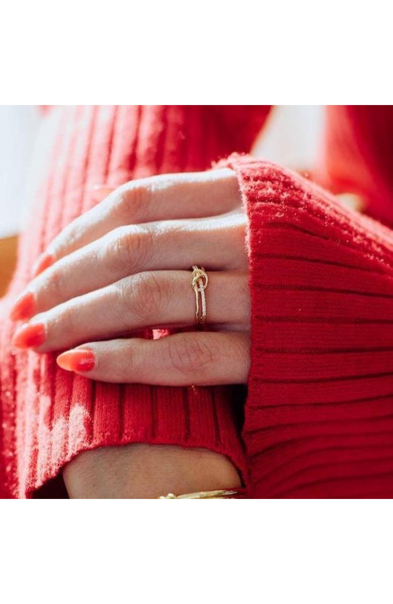 Ivy & Pearl Co. The Kensington Knotline Ring, Alternate, color, Gold