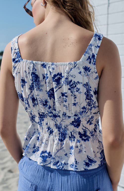 Next Floral Smocked Cotton Camisole In Multi