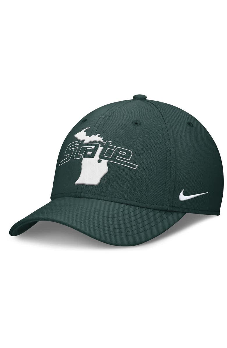 Nike Men's Nike Green Michigan State Spartans Local Swoosh Flex Hat, Alternate, color, 