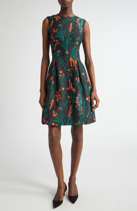 Betsy Floral Jacquard A-Line Dress