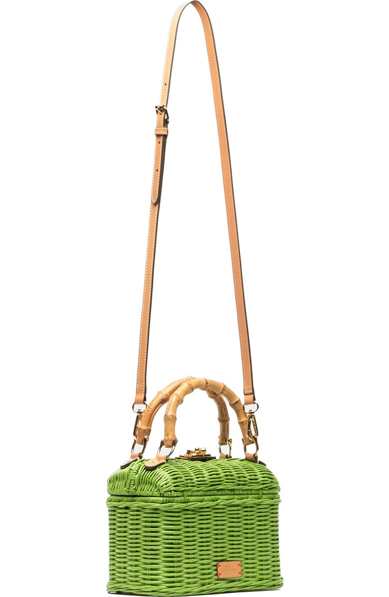 Frances Valentine Hannah Woven Wicker Lunchbox, Alternate, color, Lime Green