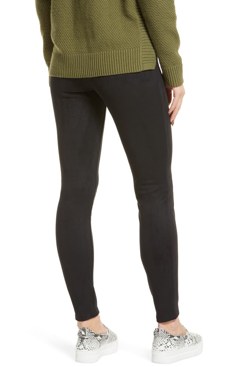 Hue High Waist Microsuede Leggings, Alternate, color, 