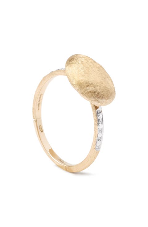 Siviglia 18K Yellow Gold Horizontal Ring with Diamonds