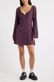 BP. Scoop Neck Long Sleeve Minidress