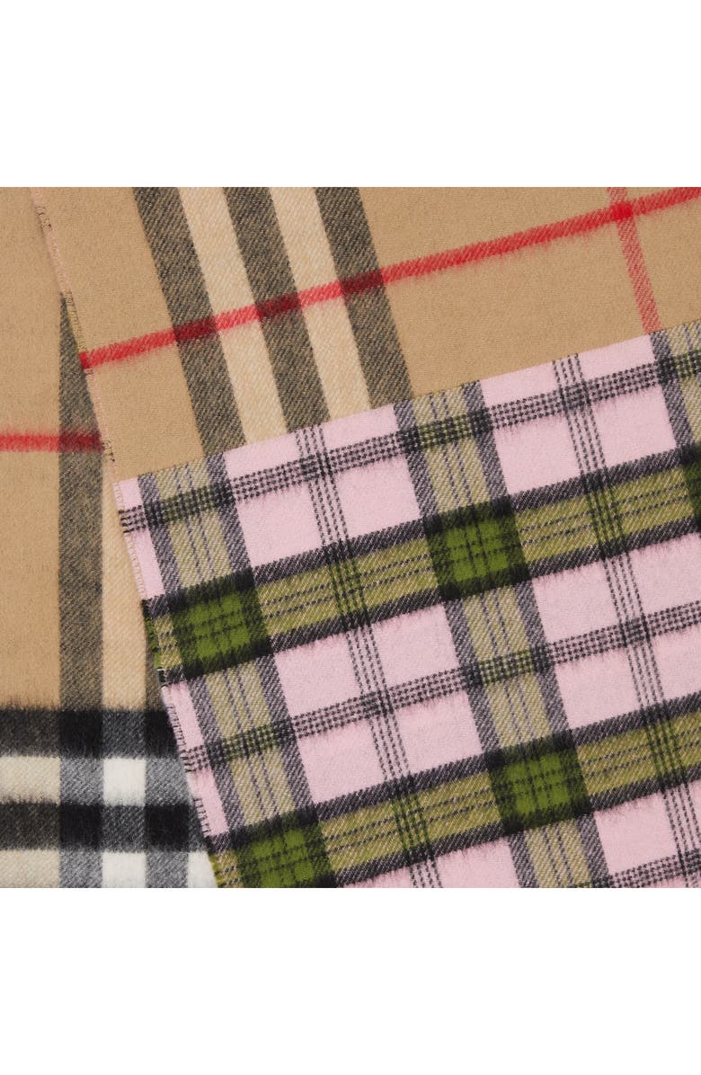 Burberry Found Check & Giant Check Cashmere & Merino Wool Scarf, Alternate, color,