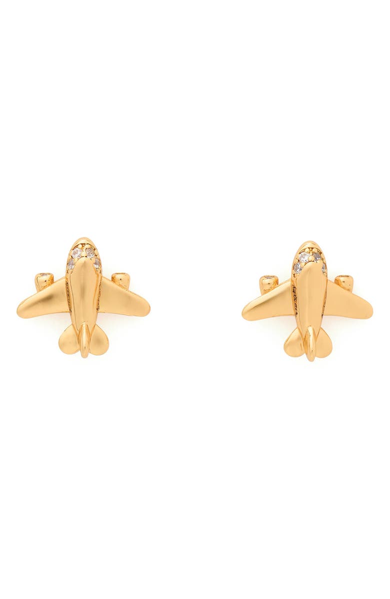 Kate Spade New York out of office plane stud earrings, Main, color, 
