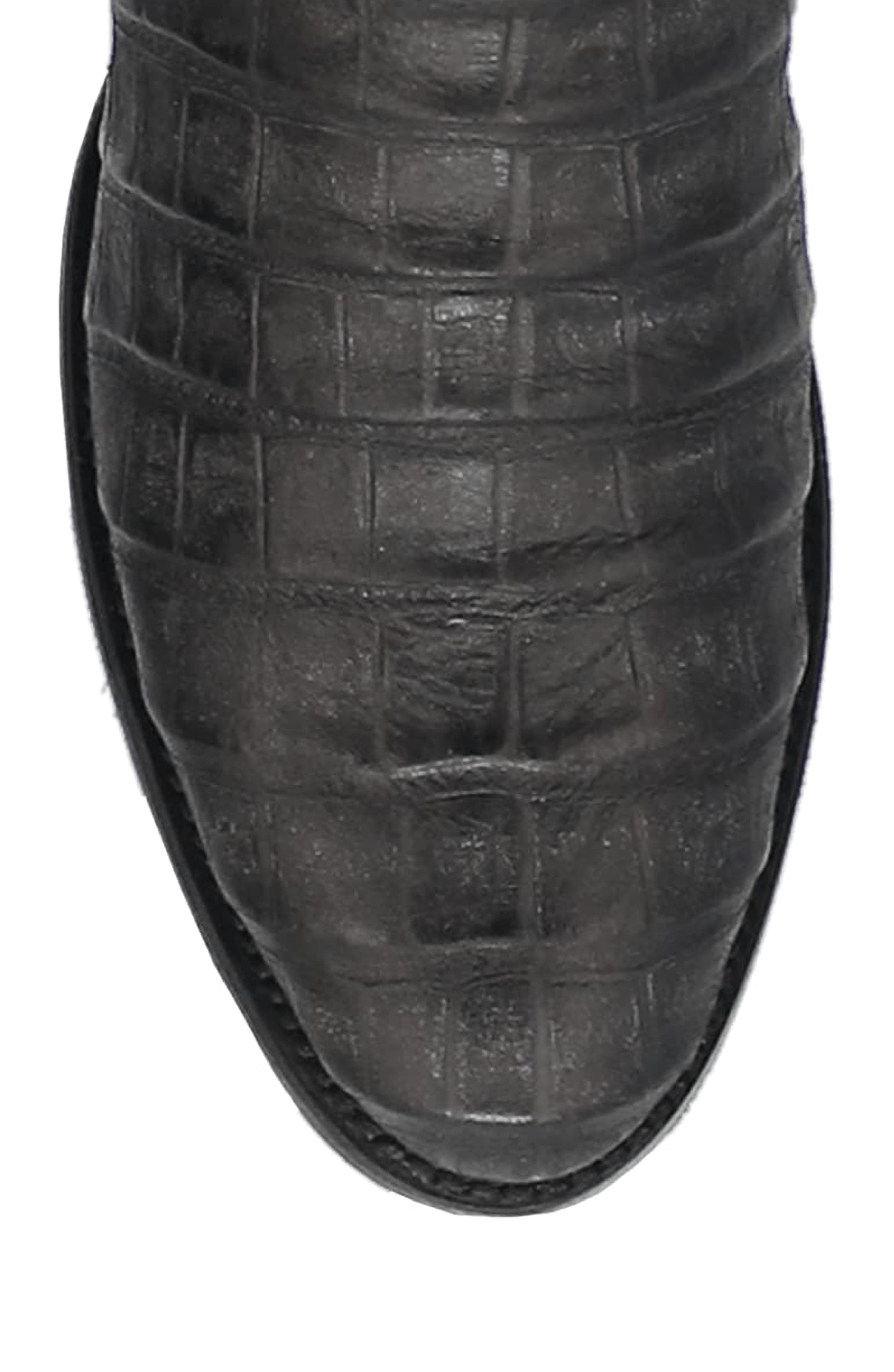 Dingo Trail Boss Alligator Embossed Cowboy Boot, Alternate, color, Black