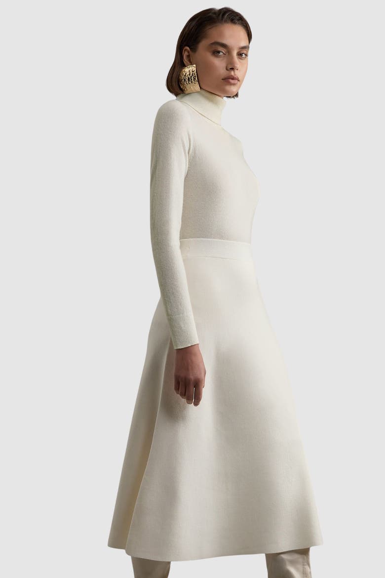 Milano Knit Full Midi Skirt, Alternate, color, Cream
