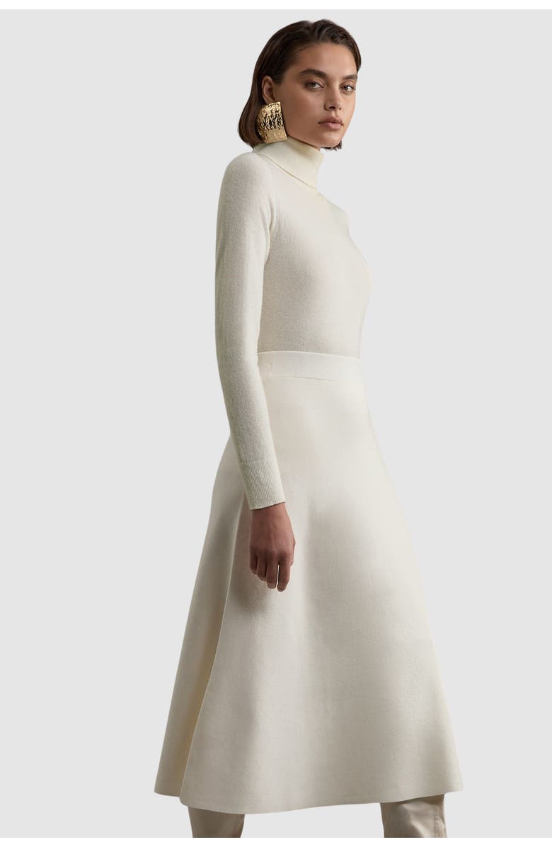 Karen Millen Milano Knit Full Midi Skirt, Alternate, color, Cream