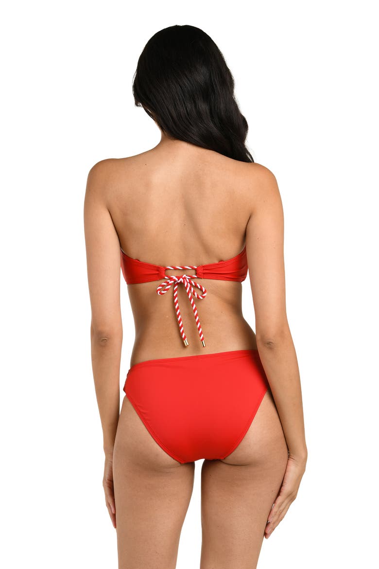 Mariner Bandeau Bikini Top, Alternate, color, RUBY