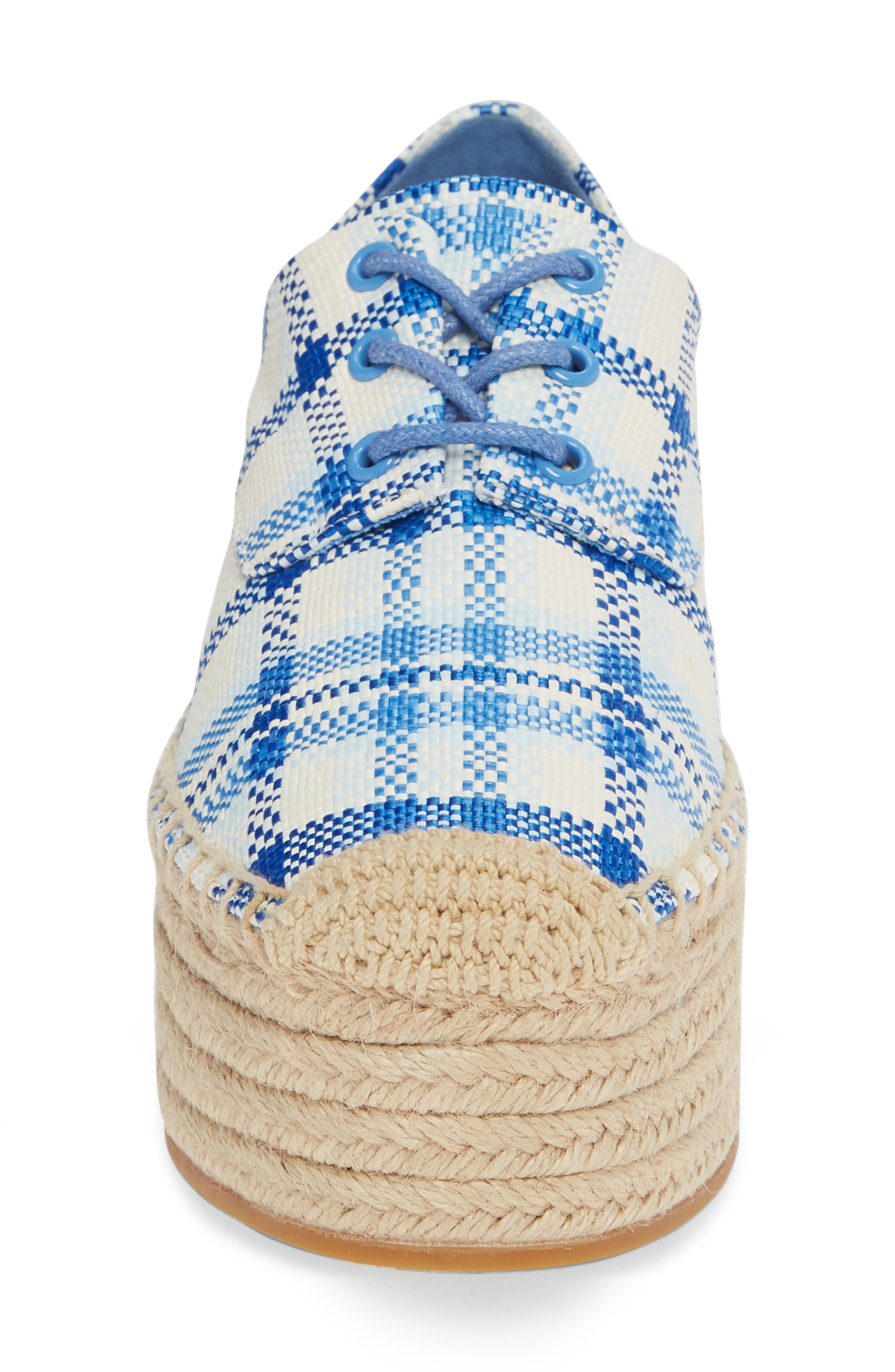 Florence Platform Espadrille, Alternate, color, BLUE CHECK IN PLAID