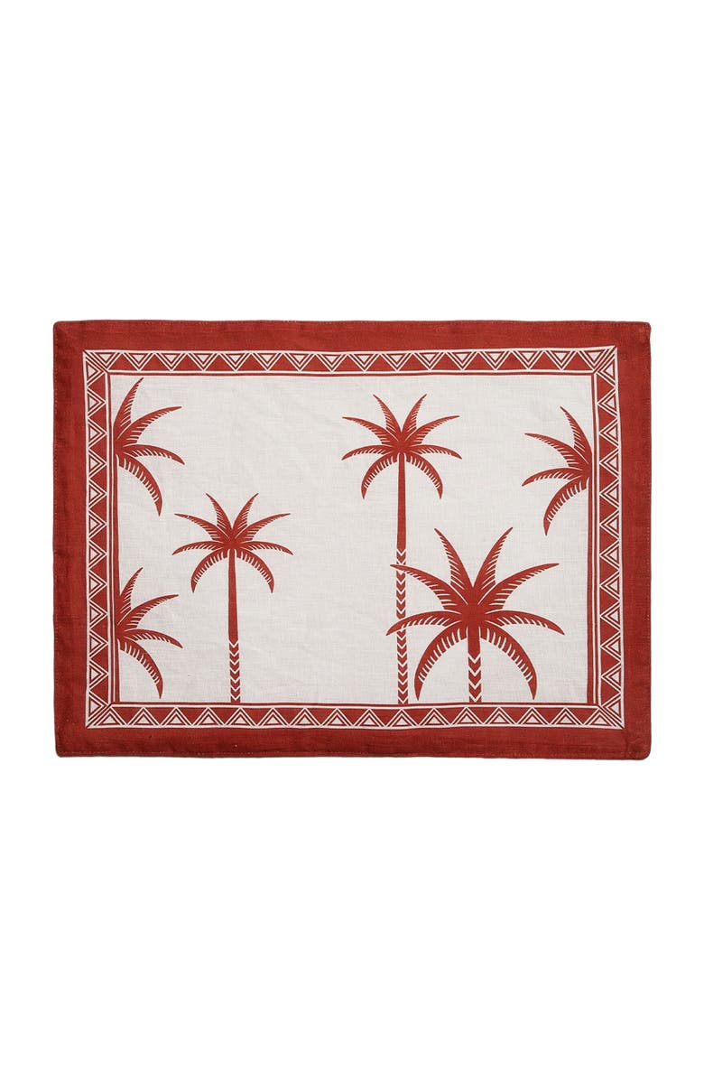 La DoubleJ Placemat Set Of 2, Alternate, color, Date Palms Placemat Mattone
