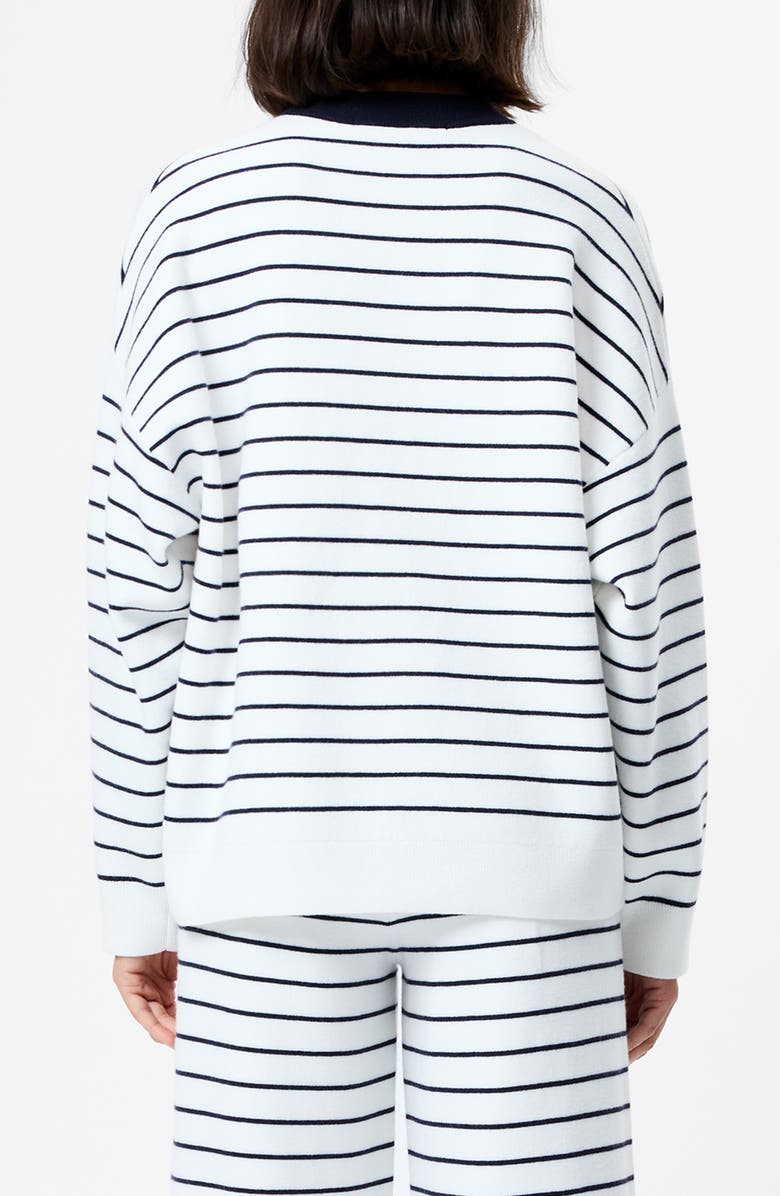 French Connection Marley Stripe Sweater, Alternate, color, White-Marine