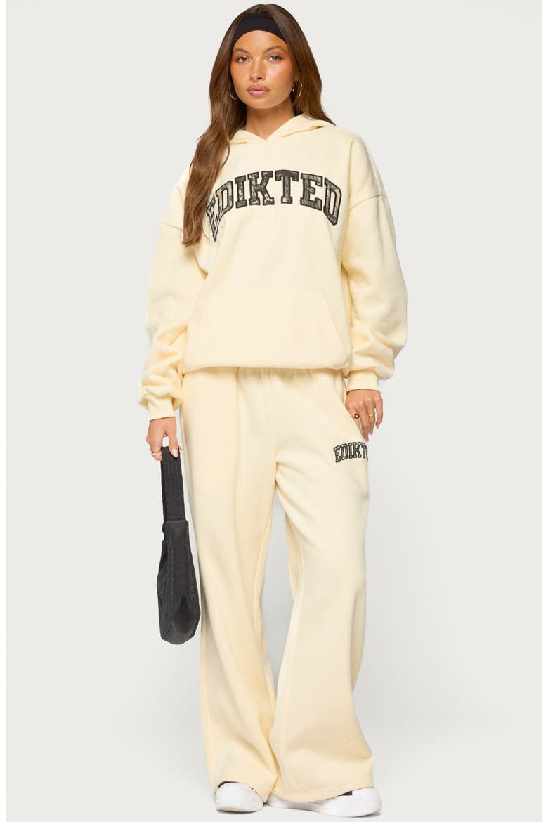 Crush Wide Leg Sweatpants, Alternate, color, BUTTER