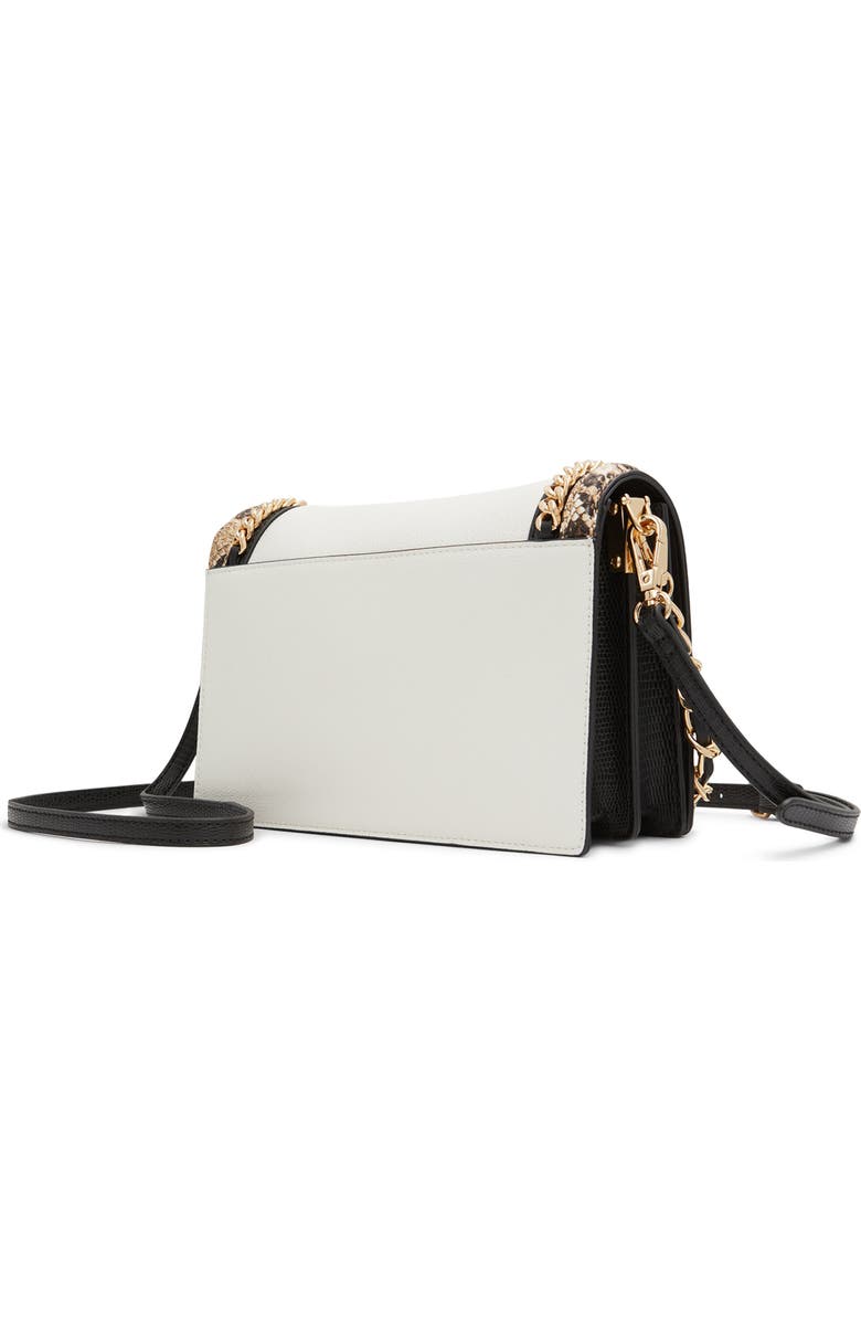 ALDO Mixed Material Crossbody Bag, Alternate, color, Black/ White