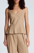 Kenneth Cole Pleat Hem Linen Blend Camisole