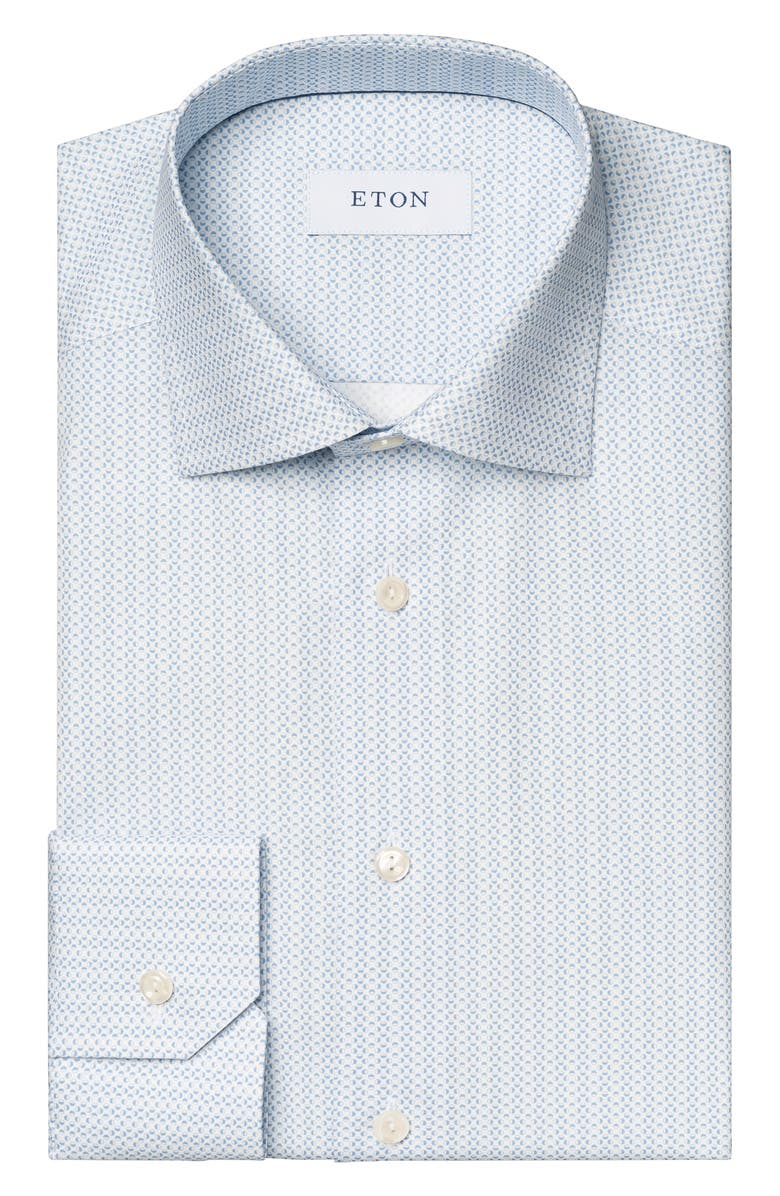 Eton Slim Fit Micro Geometric Dot Cotton Dress Shirt, Alternate, color, Light/ Pastel Blue