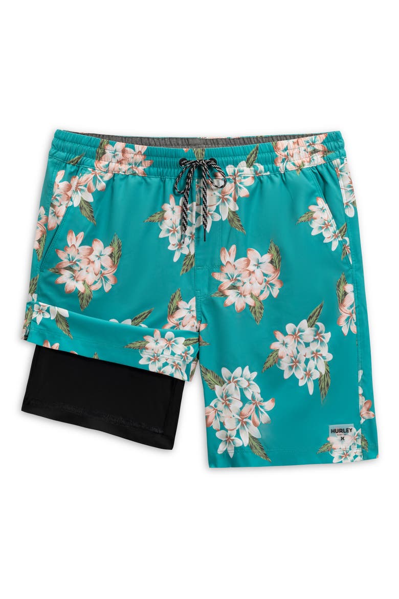 Malaga Volley Swim Trunks, Alternate, color, TEAL TINT
