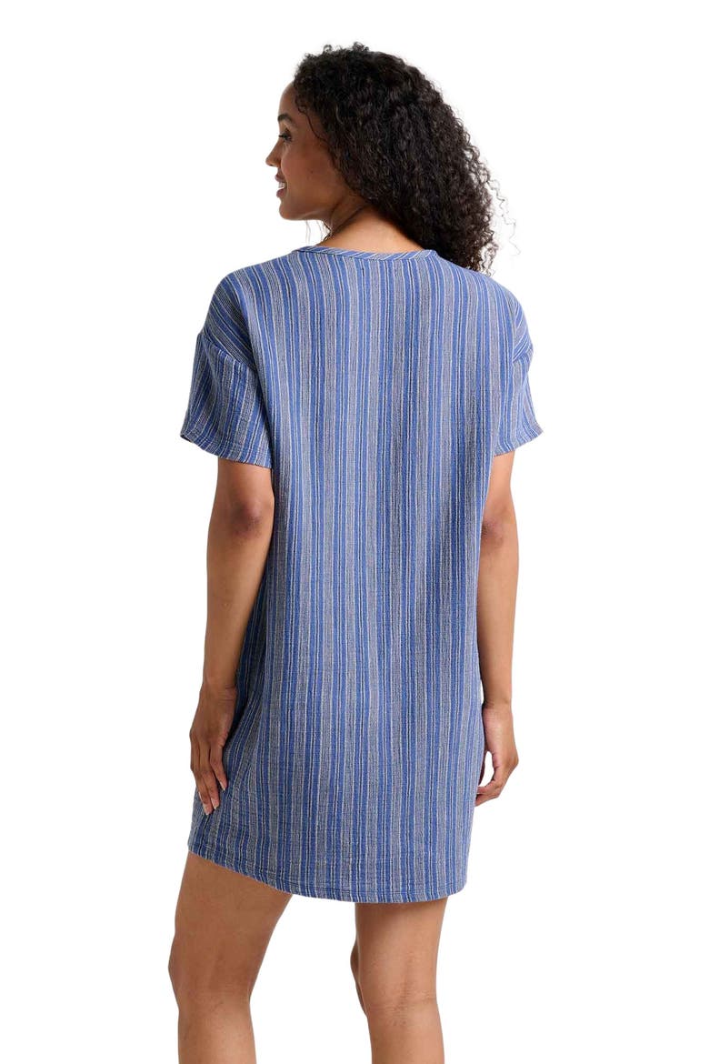 Tate Double Weave Short Sleeve Dress, Alternate, color, Kyanite Stripe