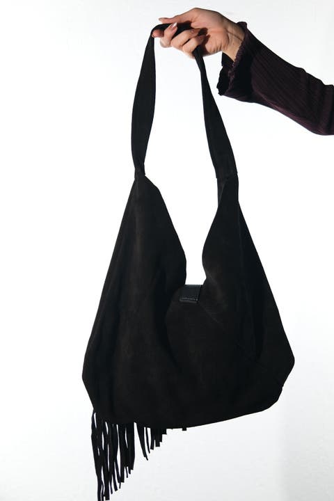 Noche Leather Tassel Shoulder Bag (Women)