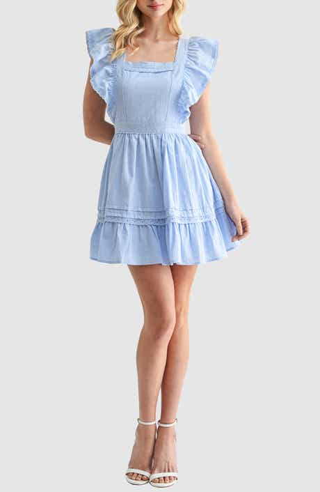 Lush Lace Trim Ruffle Minidress