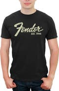 FENDER Men's Fender Distressed Logo  Graphic T-Shirt