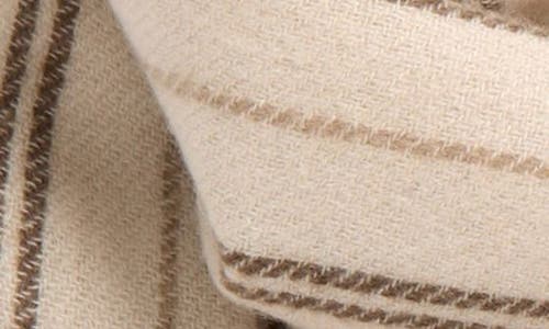 Vince Messa Stripe Cashmere Fringe Scarf In Cream