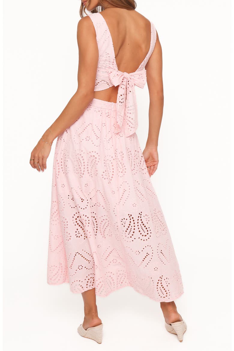 Isabelle Cotton Bow Back Top & Maxi Skirt Set, Alternate, color, PINK