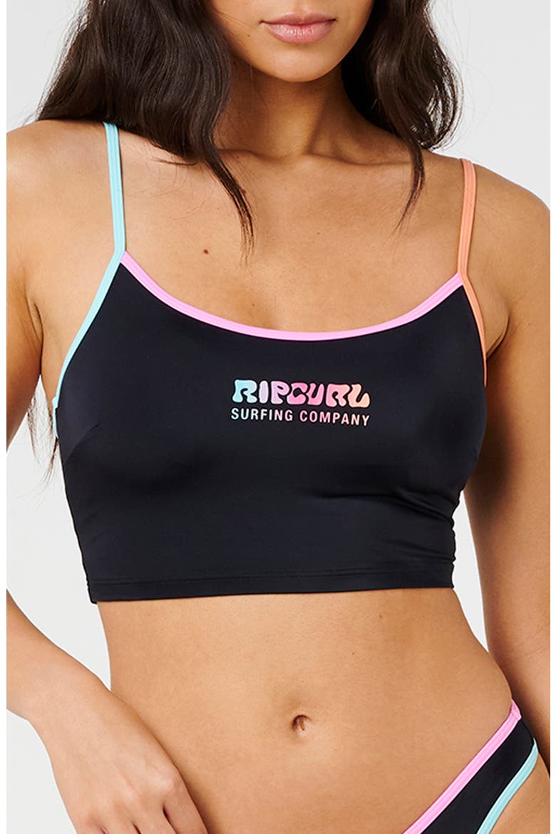 Surf Puff Crop Camisole, Main, color, BLACK