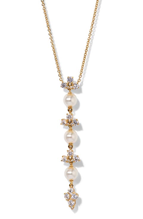 Faux Pearl Y-Necklace