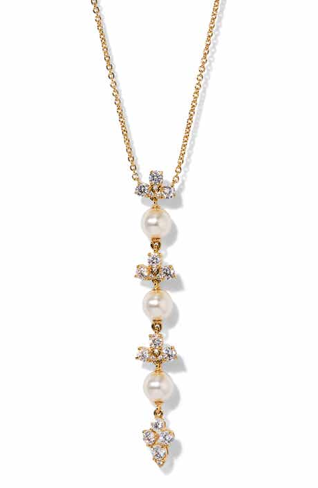 Faux Pearl Y-Necklace