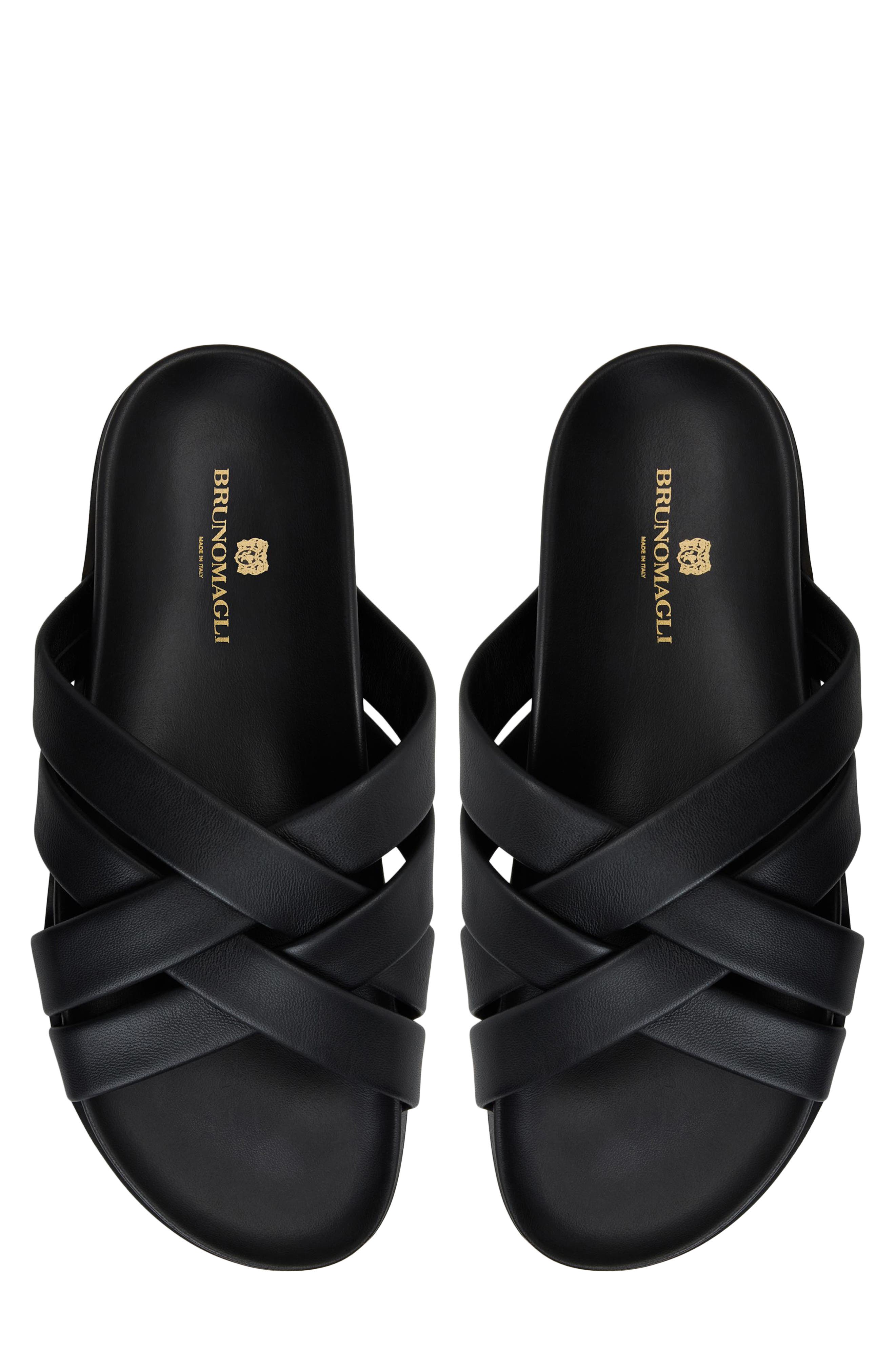 Bruno Magli Bandino Slide Sandal, Alternate, color, Black Calf