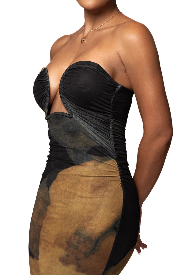 Bethany Strapless Maxi Dress, Alternate, color, BLACK